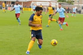 Theo Lewis in action for Gosport Borough. Picture: Duncan Shepherd