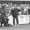 Joint managers Liam Daish and Mick Jenkins (right) look on during Hawks' FA Trophy semi-final second leg with Tamworth at Westleigh Park in 2003. Picture: Michael Scaddan.