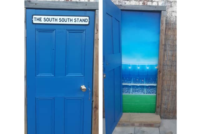 Steven Bantock, of Carisbrooke Road, has created his own 'secret entrance' to Fratton Park at the bottom of his garden called The South South Stand