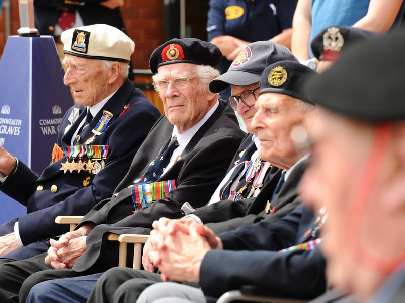 D-Day veterans at The D-Day Story museum in Southsea on Monday, May 3, 2024. The event was being run in partnership with the Spirit of Normandy Trust, ahead of the 80th anniversary commemorations.Picture: Sarah Standing (030624-9729)