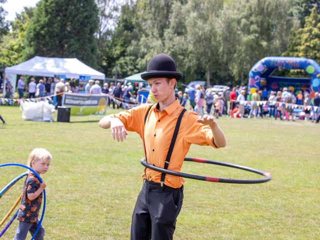 Families enjoying the entertainment with lots for children to take part in