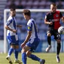 Pompey midfielder Joe Morrell battles for the ball. Picture: Daniel Chesterton/phcimages.com
