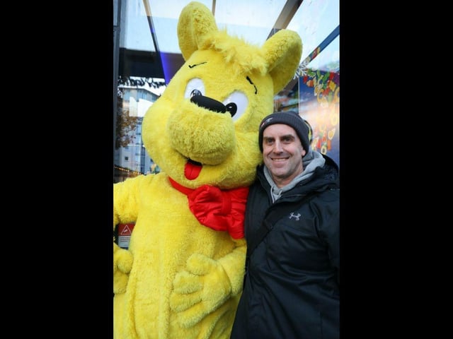 Andrew Pursglove, 32, was first in line at the new Haribo store in Gunwharf Quays - waiting since 6.15am