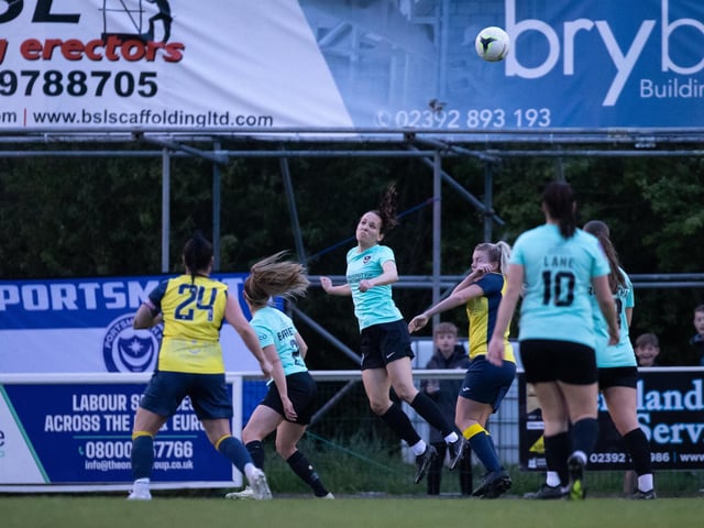 Portsmouth (light blue) v Moneyfields. Picture by Alex Shute