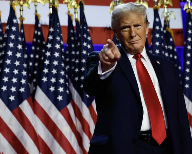 Donald Trump arrives to speak during an election night event. PIC: Chip Somodevilla/Getty Images