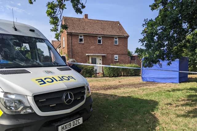 The murder investigation scene in Botley Drive, Leigh Park. Picture: Emily Jessica Turner
