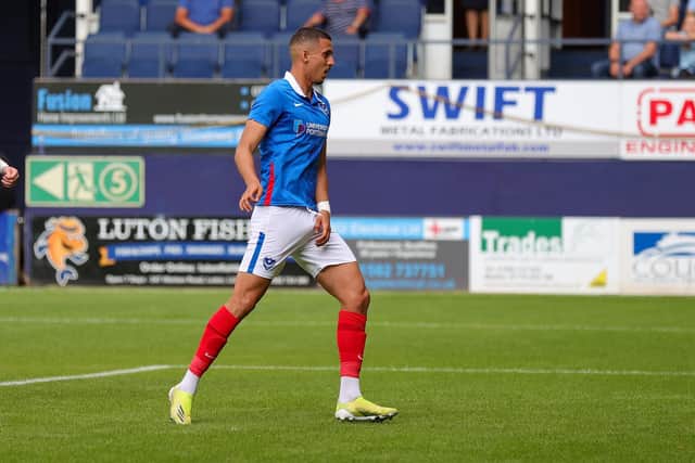 Gassan Ahadme scores at Luton today