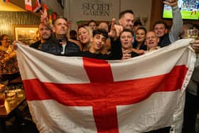 Optimistic England fans during the first half against France in the Leopold Tavern in Southsea. Picture: Matthew Clark