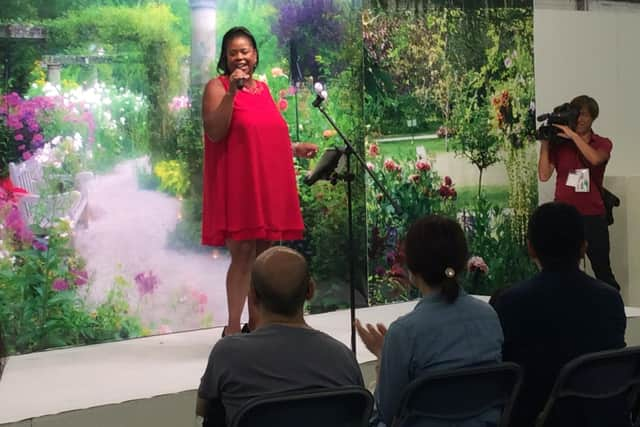 Marlene performing at Barakura English Garden, Japan, in 2018.