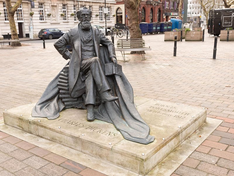 The novelist's father worked in the dockyard and his son was born in Portsmouth. The city features his birthplace, preserved as a museum, in Old Commercial Road (090319-38)