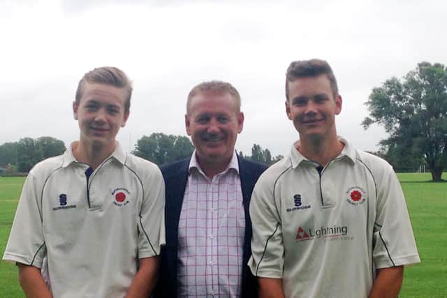 Waterlooville cricketers, from left: Sonny Reynolds, Andy Reynolds, Archie Reynolds