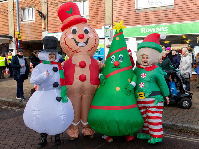 Locals braved the cold to celebrate the start of the Christmas festivites with a street party on Hayling Island on Saturday afternoon.
Pictured - Performers from the Warner Theatre Company came dressed to impress
Photos by Alex Shute