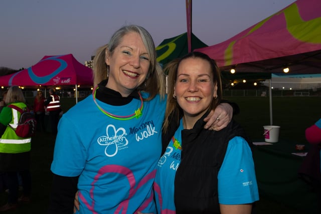 Sarah Beard and Claire Bayly came to Castle Field, Southsea to take part in the Alzheimers Society Glow Walk on Friday evening. Photos by Alex Shute



