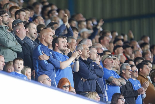 Pompey fans in full voice during the match.