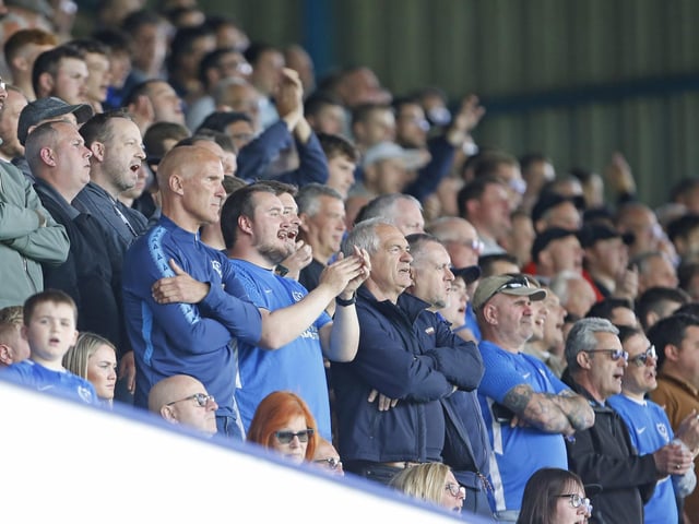 Pompey fans in full voice during the match.