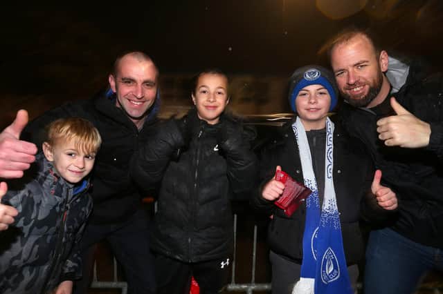 Pompey fans depart from Fratton Park for the Tottenham Hotspur Stadium, ahead of Portsmouth's FA Cup third round tie with Spurs
Picture: Chris Moorhouse (jpns 070123-52)