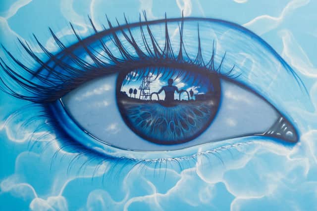 Artist, My Dog Sighs has finished painting his mural at Hilsea Lido on 23 July 2020.

Pictured: The completed mural at Hilsea Lido.

Picture: Habibur Rahman