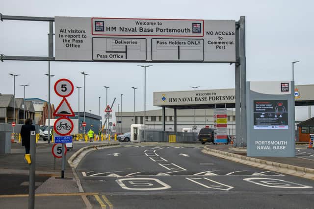 The entrance to Portsmouth Naval Base. Photo: John Gasser