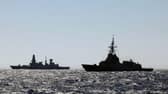 L-R  HMS Duncan and ESPS Mendez Nunez F-104 viewed from FS Surcouf. Picture: PO Phot Lee Blease.