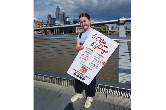 Nevaeh Dunmore, 14, from Horndean, performed a "six cities in six days" tour to raise money for the autistic school she is ambassador for