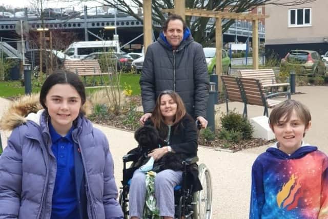 Lisa Hall, 47, pictured with her family.