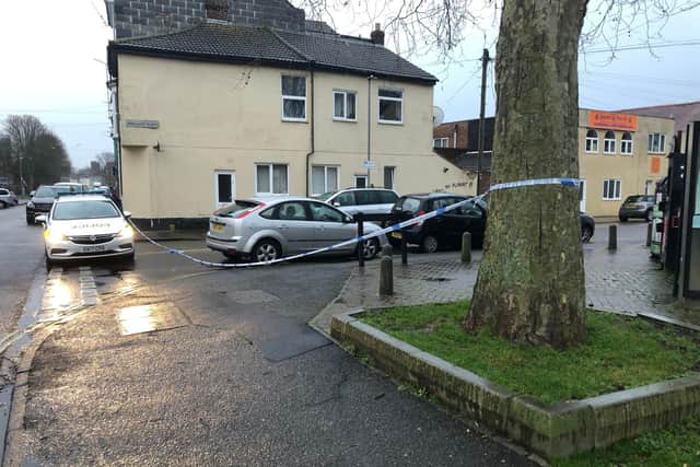 Police tape at the end of Margate Road, Somers Town. Picture: Millie Salkeld