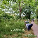 Portsmouth Interaction Conservation Group volunteers clearing a green space in Hilsea