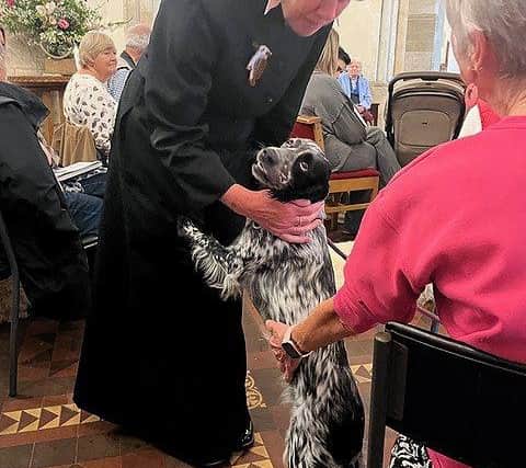 The Rev Liz Quinn at the Hambledon pet service