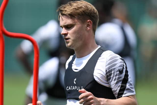 Jake Hesketh trains while on trial at Pompey. Picture: Chris Moorhouse