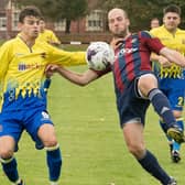 Tom Jeffes, right, scored against his former club as US Portsmouth thrashed Wessex promotion rivals Bemerton 4-1. Picture: Keith Woodland