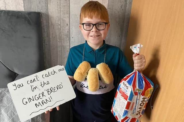 Archie, 10, as the Gingerbread Man. Genius!