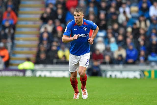Lee Brown, seen here last season, opened Pompey's scoring in today's 2-0 friendly victory over Norwich under-23s. Picture: Graham Hunt