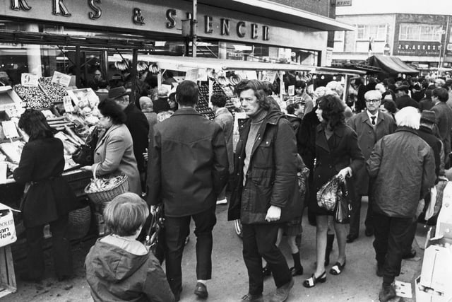 Note the Marks & Spencer store in the background. The city centre store closed in 2018.