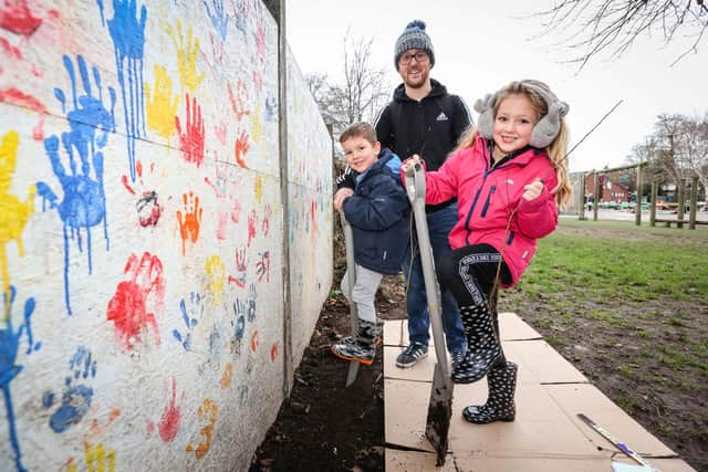 Adam Price with children Toby, five, and Emelia, seven Picture: Paul Collins