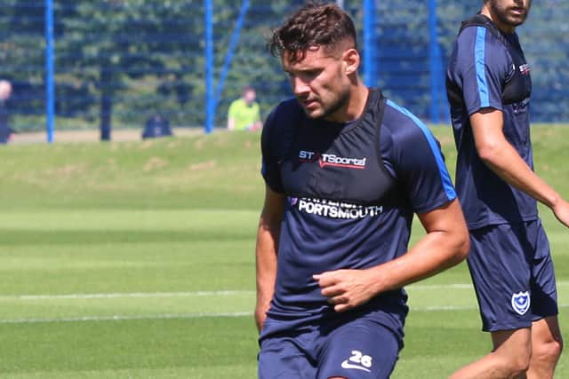 In happier times, when Gareth Evans and his Pompey team-mates could train together - and with footballs. Picture : Habibur Rahman