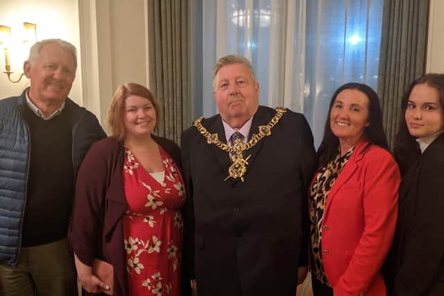 From left: Peter McKenzie, Leanne James, the Lord Mayor, Debbie Wood, and Gisele Kennke, from Portsmouth Foodbank. Picture: Emily Turner