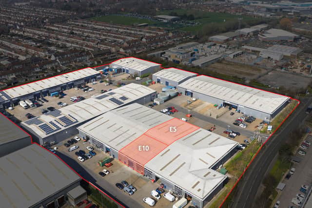 DEALS: Just two industrial/warehouse units at Voyager Park, a major commercial estate in Portsmouth, are available following the latest letting of 13,493 sq ft E2. At 7,081 sq ft, there is E5. Backing on to E5 is E10 at 3,912 sq ft. Voyager Park is a 89,531 sq ft multi-let estate, with 15 units, where property consultancy firm Vail Williams acts on behalf of Canmoor.