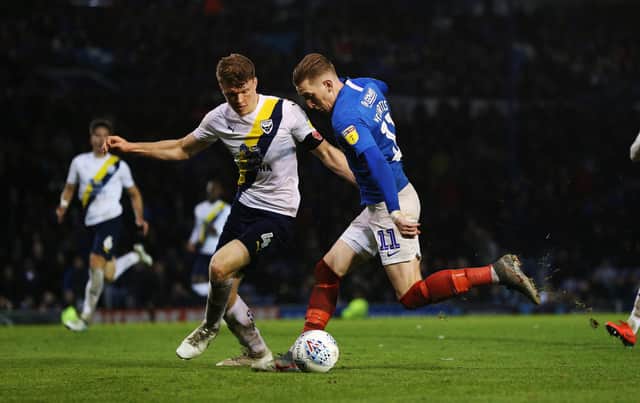 Pompey's Ronan Curtis in action against Oxford earlier this season. Picture: Joe Pepler