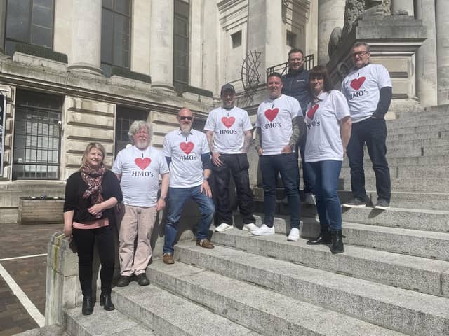HMO landlords outside Portsmouth Guildhall. Picture: Josh Wright