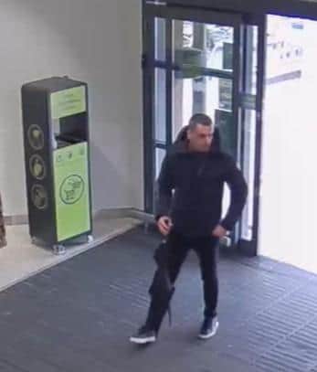 Police want to speak to this man after the theft outside Waitrose in Fareham. Pic Hants police