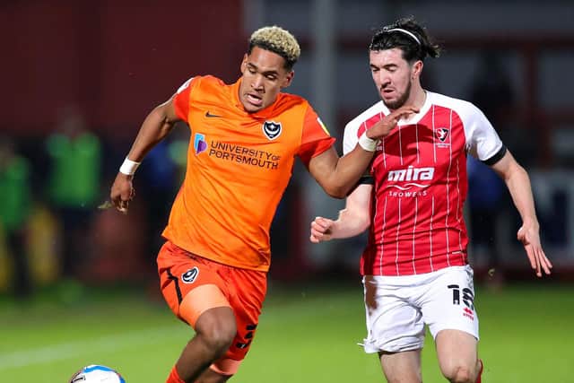 Haji Mnoga was watched by England under-19s head coach Ian Foster when he faced Cheltenham in the Papa John's Trophy in December. Picture: Nigel Keene/ProSportsImages