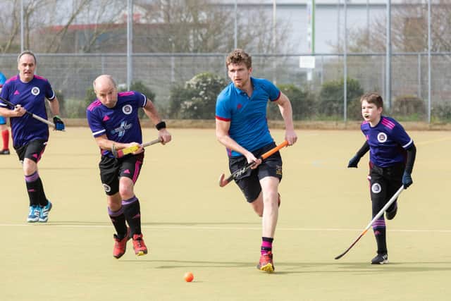 Portsmouth 4ths (purple) v US Portsmouth 2nds at Admiral Lord Nelson School. Picture: Duncan Shepherd.
