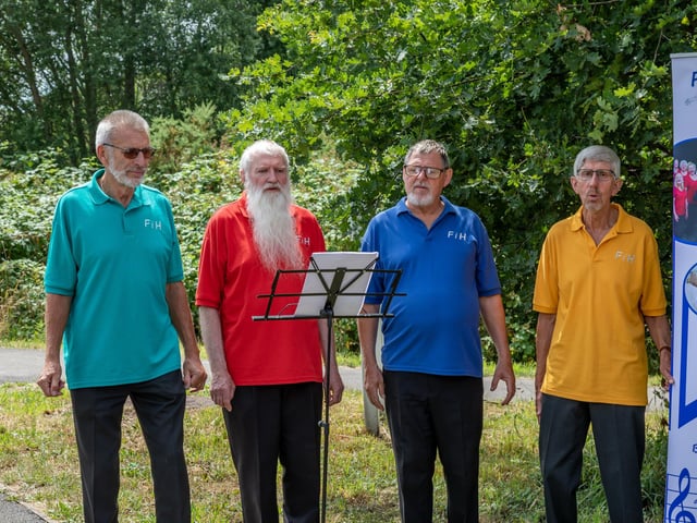 Attendees were treated to Sea Shanties from the Folks In Harmony choir. Picture: Mike Cooter (080723)