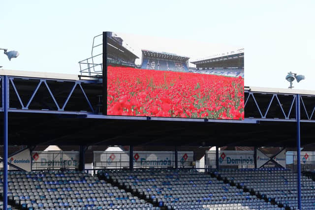Pompey's remembrance tribute in the last home match against Charlton