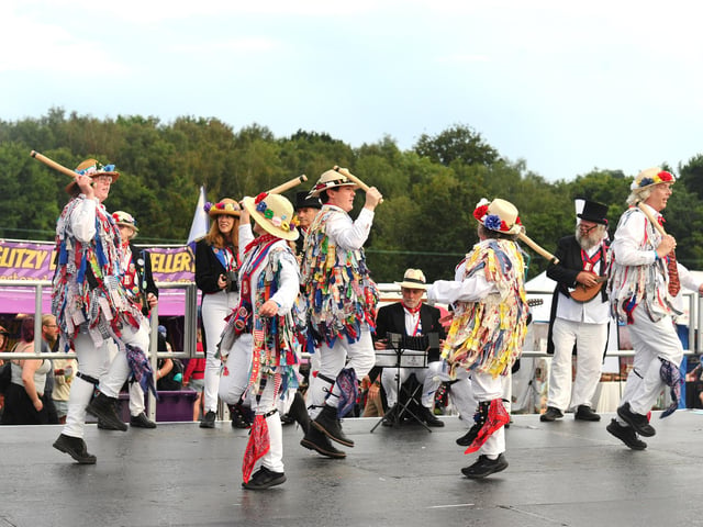 Morris dancers take to the stage at Wickham Festival on Thursday, July 31, 2025.   Picture: Sarah Standing (310725-1236)