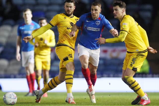 Lee Brown was among five players recalled to Pompey's side against MK Dons as Kenny Jackett rotated - with good success. Picture: Joe Pepler