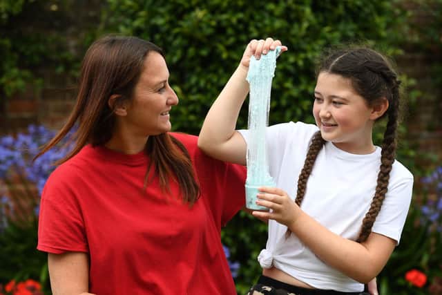 Cheryl Dodd, founder of BizKidz, with daughter Issy, who set up her own slime business last year.  Picture: Paul Jacobs/pictureexclusive.com