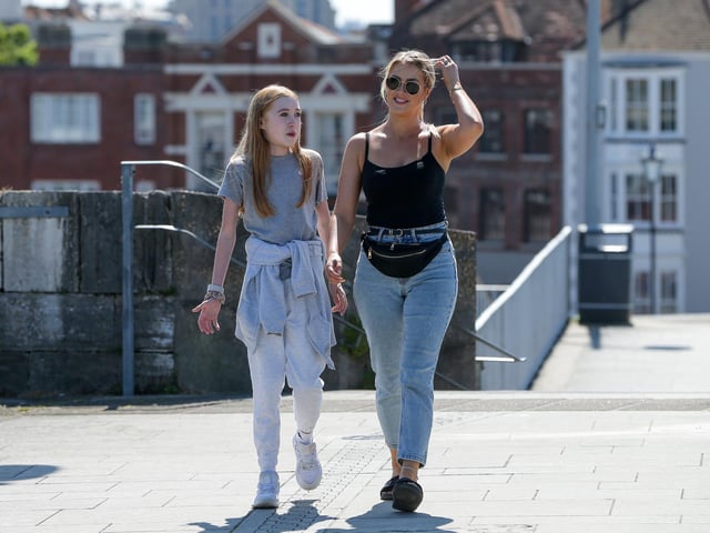 Gemma and her daughter, Indie, 12, on a sunny Saturday morning in Old PortsmouthPicture: Chris Moorhouse (250524-08)