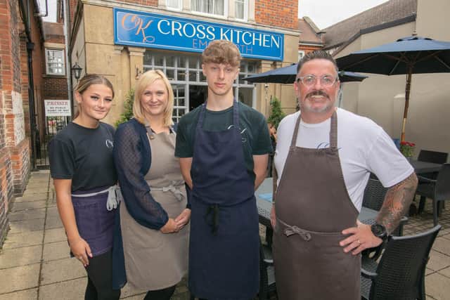 Cross Kitchen has been proclaimed as the Best Cafe in Hampshire and the Isle of Wight in the Muddy Stiletto Awards 2023. Pictured: Staff of Cross Kitchen, Maggie Griffin, Gemma and Steven Cross and Mason Lloyd. Picture: Habibur Rahman