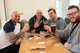 Portchester Beer Festival 2018. Dan Darwin, Mike Child, Mike Bell and Mike Bashforth. Picture: Vernon Nash 180376-005